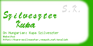 szilveszter kupa business card